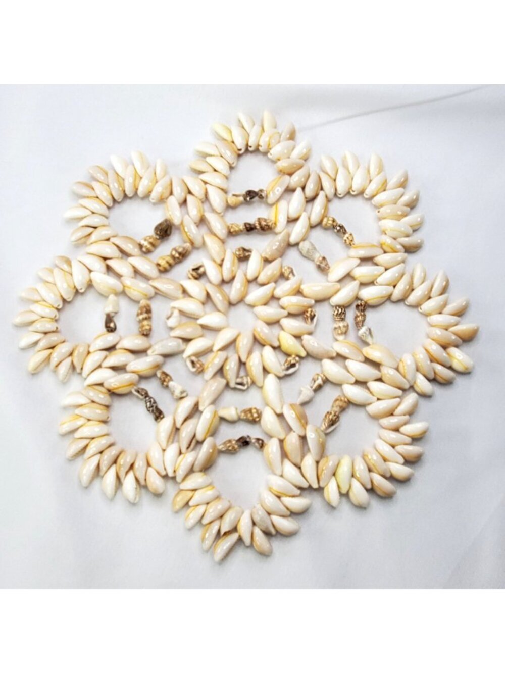 Puka Cowrie Sea Shell 8" Trivet Hot Plate Wall Decor Tropical Ocean Beach Boho - Picture 4 of 5